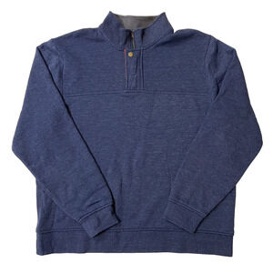 ORVIS 1/4 Zip Pullover Sweater Mens XL Blue Mock Neck Long Sleeve Adult Outdoor